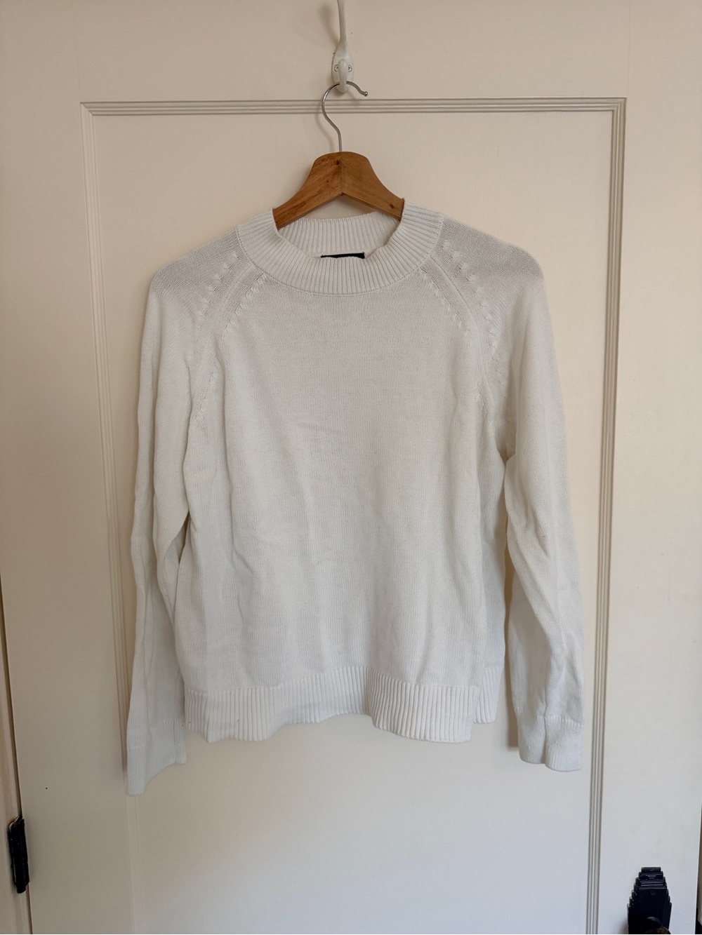 Quince 100% Organic Cotton Mock Neck Sweater Ivory - S